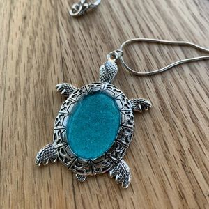 Hand painted turtle necklace
